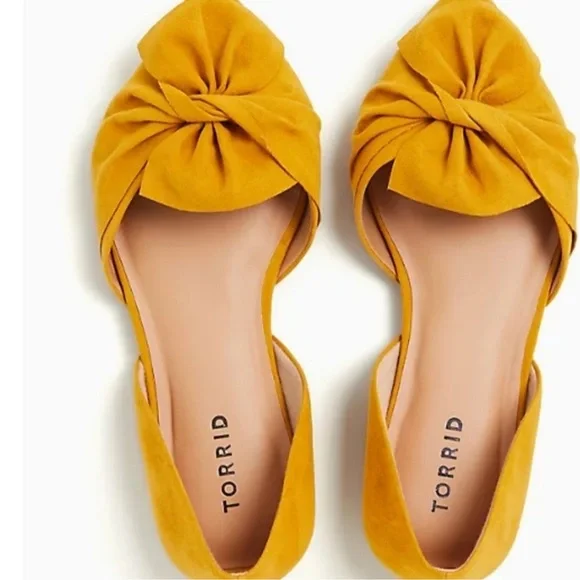 Torrid Mustard Pointed Toe Suede Slip-On Flats - Picture 3 of 12